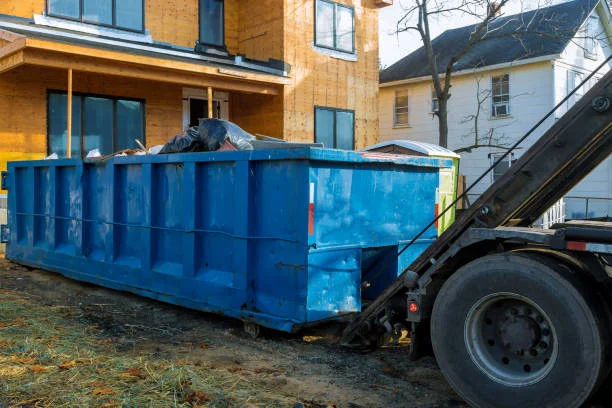 Blue dumpster in the Columbus Metro Area, OH